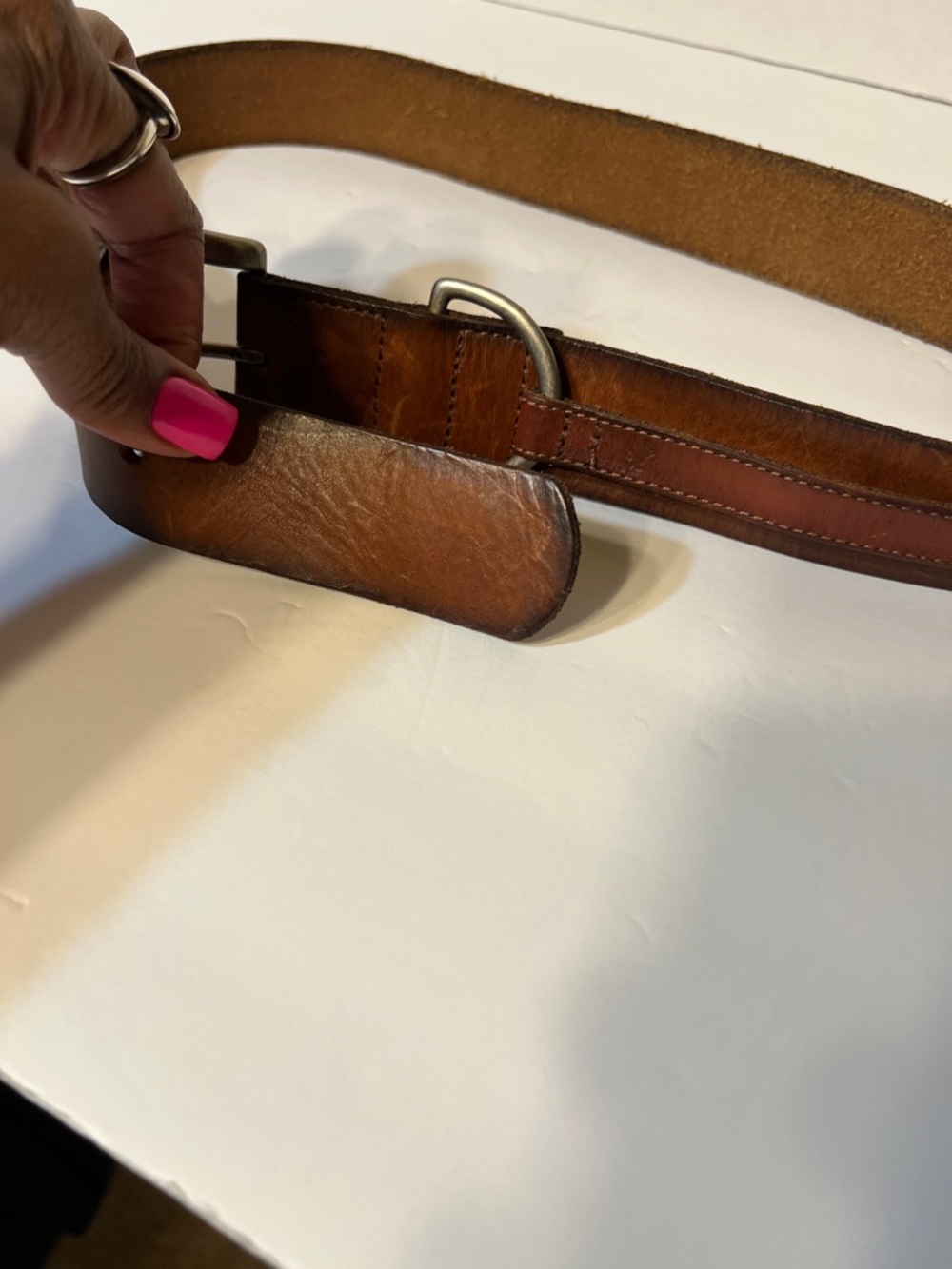 American Eagle Outfitters Womens Leather Belt Brown Size Small - Picture 3 of 12